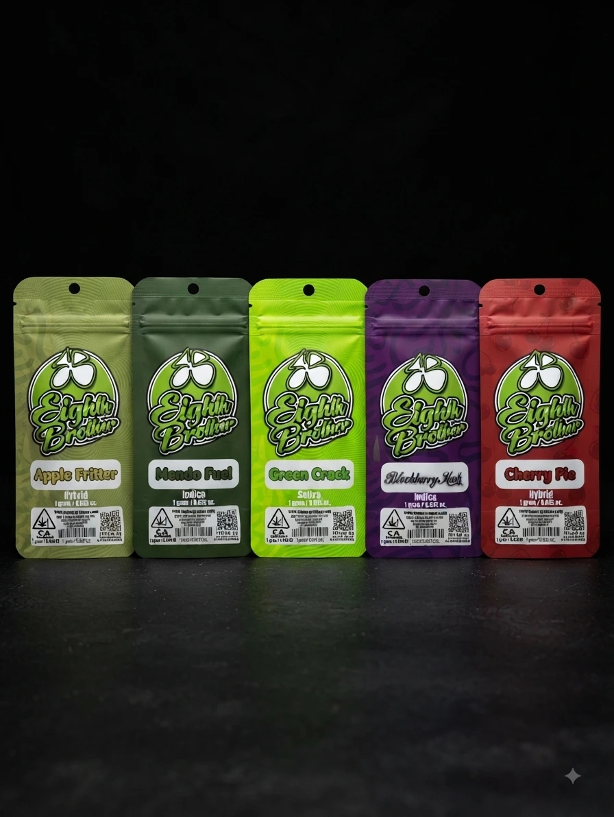 Eighth Brothers Disposable Vapes on a black background.