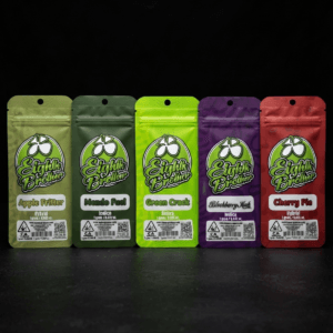 Eighth Brother Disposable Vapes (1g) 5 packages on a black background.