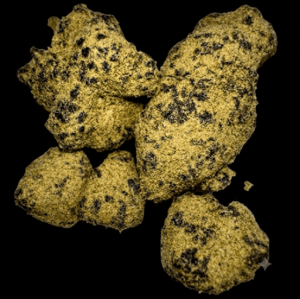 Moonrocks cannabis on a black background