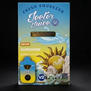 Jeeter Juice Vape box on a black background.