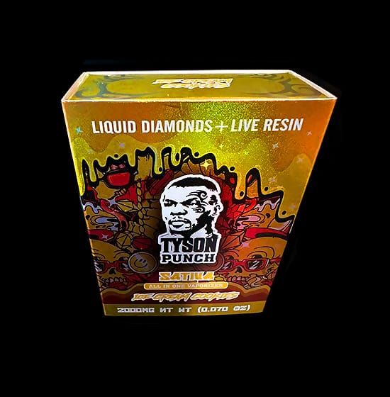 A box of Tyson Punch - Liquid Diamonds + Live Resin
