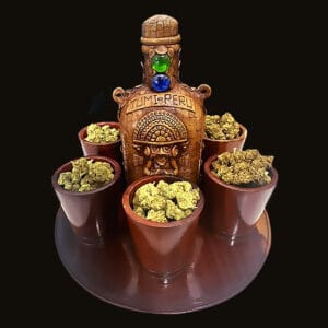 THE ANCIENT TUMI FLIGHT & DECANTER SET