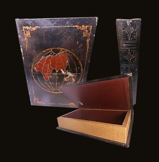 Vintage World Atlas Book-Style Stash Box