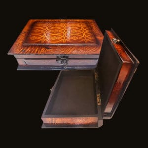 Vintage Book-Style Wooden Stash Box