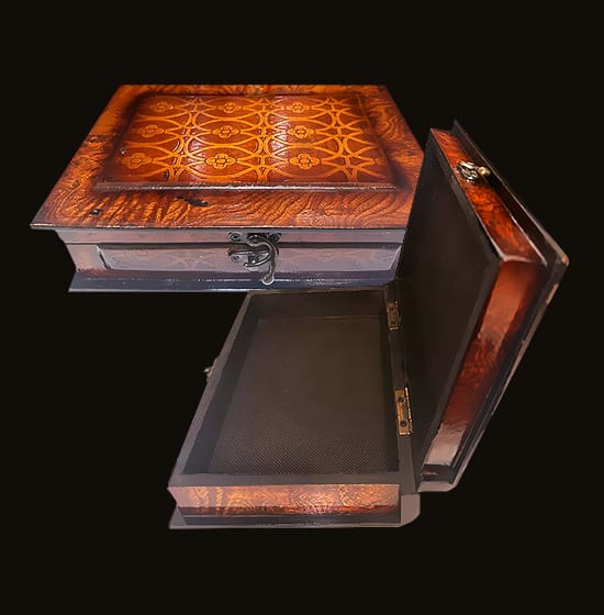 Vintage Book-Style Wooden Stash Box