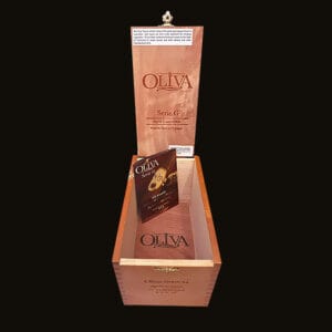 A box of Oliva Serie G Aged Cameroon Double Robusto (Stick)